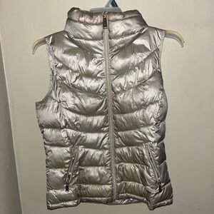 Calvin Klein Women's beige gold and Silver Puffer Vest